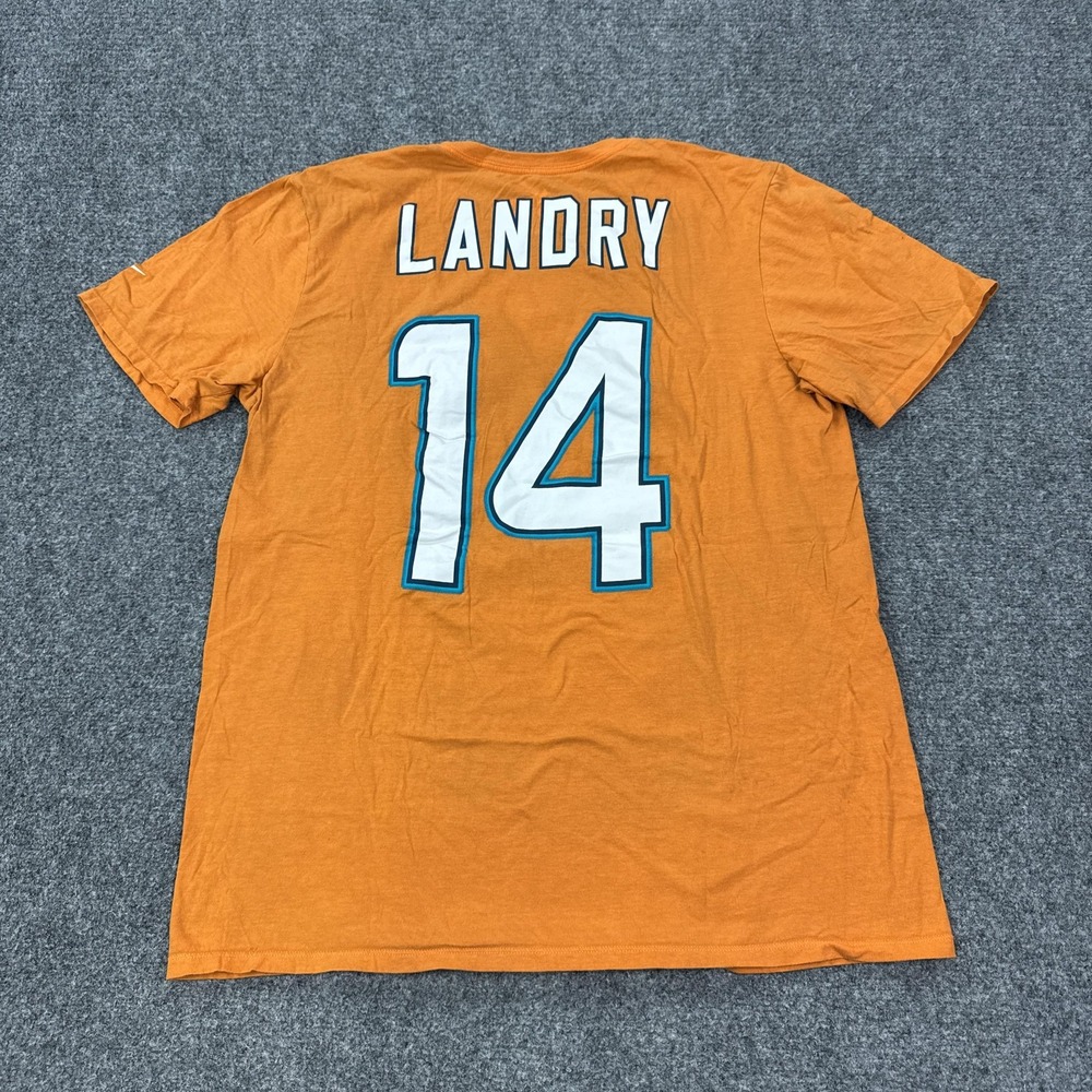 Miami Dolphins Shirt Mens Large Orange NFL Football Nike Jarvis Landry 14 Tee